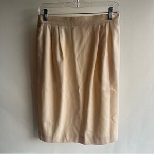 Talbots Wool Skirt Sz 12 Women’s Cream Pencil EUC